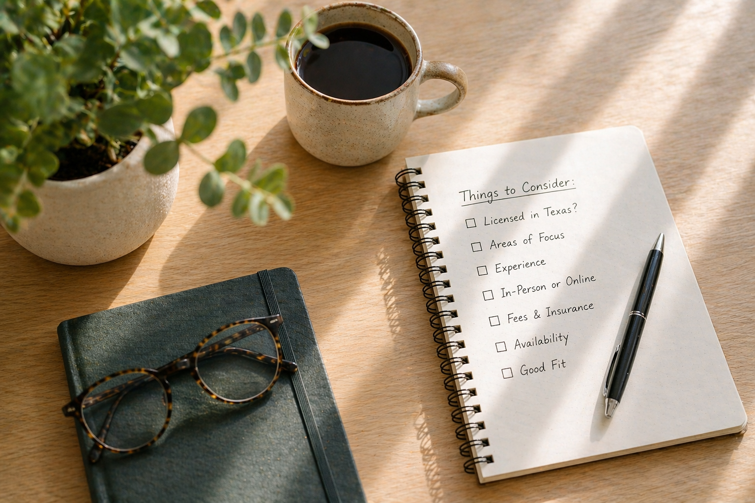 Counseling checklist — things to consider when choosing a counselor in Galveston, TX